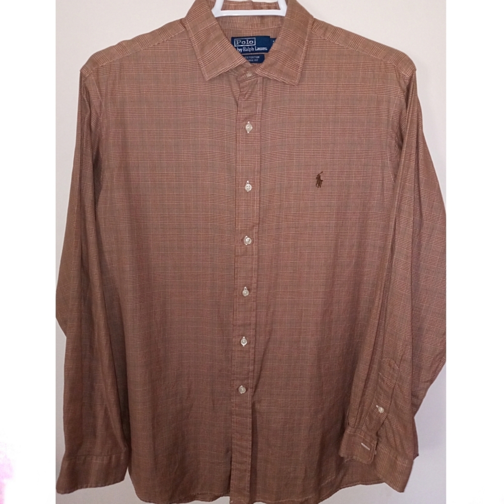Polo by Ralph Lauren Brown Plaid Casual Button-Down Shirt